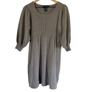Spencer Jeremy Ribbed Knit Babydoll Dress – Heather Gray | Size L